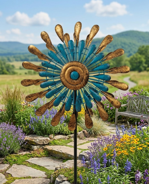 Elegantes Windrad – Kunstvolles Design aus Metall für Ihren Garten